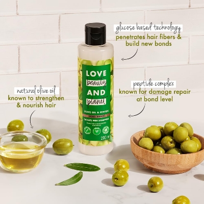 Picture of Love Beauty & Planet Lbp Olive Oil & Peptide Bond Repair Shampoo|No Sulfates,No Paraben, 200Ml
