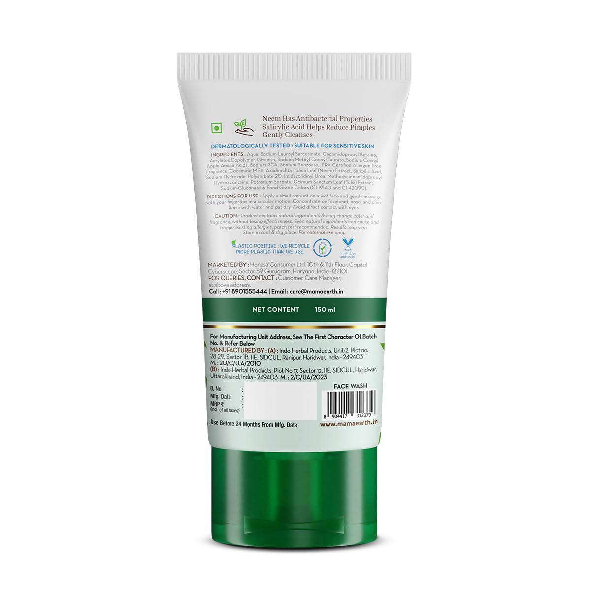 Picture of mamaearth Neem face wash - Neem Pimple Clear Face Wash with Neem & Salicylic Acid – 150 ml | Fights Pimples & Acne | Reduces Marks | Purifies Skin | Gently Cleanses | For All Skin Types & Sensitive Skin | Controls Excess Oil | For Men and Women