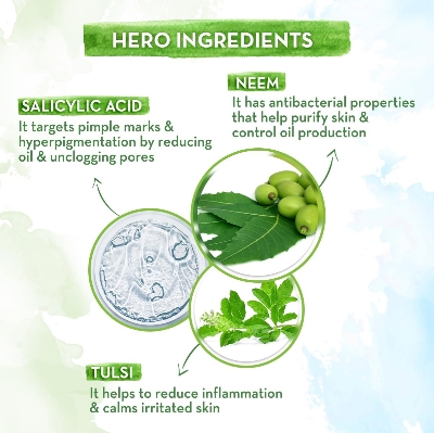 Picture of mamaearth Neem face wash - Neem Pimple Clear Face Wash with Neem & Salicylic Acid – 150 ml | Fights Pimples & Acne | Reduces Marks | Purifies Skin | Gently Cleanses | For All Skin Types & Sensitive Skin | Controls Excess Oil | For Men and Women