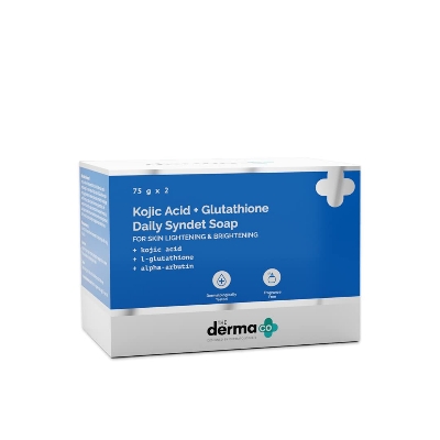 Picture of The Derma Co Kojic Acid + Glutathione Daily Syndet Brightening Soap With Kojic Acid, L-Glutathione & Alpha-Arbutin - 75 G X 2