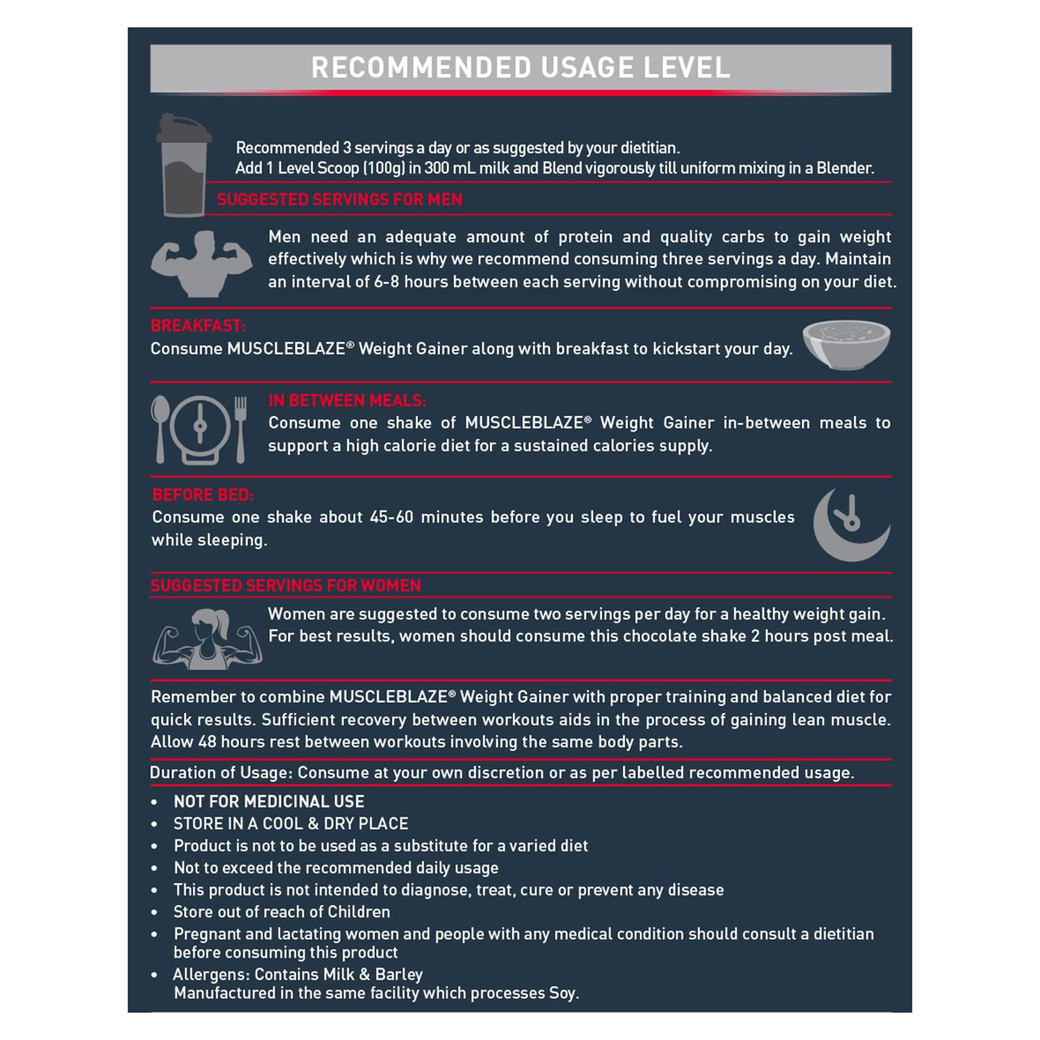 Picture of MuscleBlaze Weight Gainer with Added Digezyme (Chocolate, 1kg / 2.2lbs, 10 Servings)