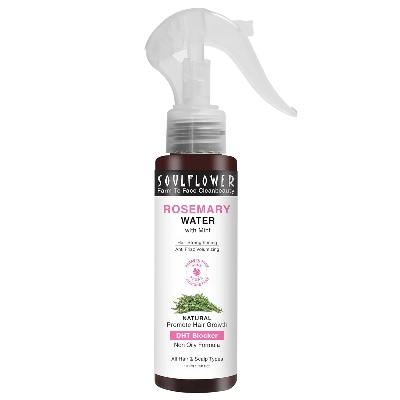 Picture of Soulflower Rosemary Water spray with mint| For Hair growth, Hair fall control, Scalp health, Hair damage protection, Anti frizz| Rosemary, Niacinamide & peppermint Oil | Men & Women | 100ml