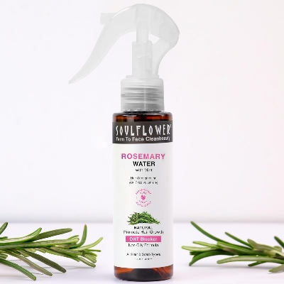 Picture of Soulflower Rosemary Water spray with mint| For Hair growth, Hair fall control, Scalp health, Hair damage protection, Anti frizz| Rosemary, Niacinamide & peppermint Oil | Men & Women | 100ml