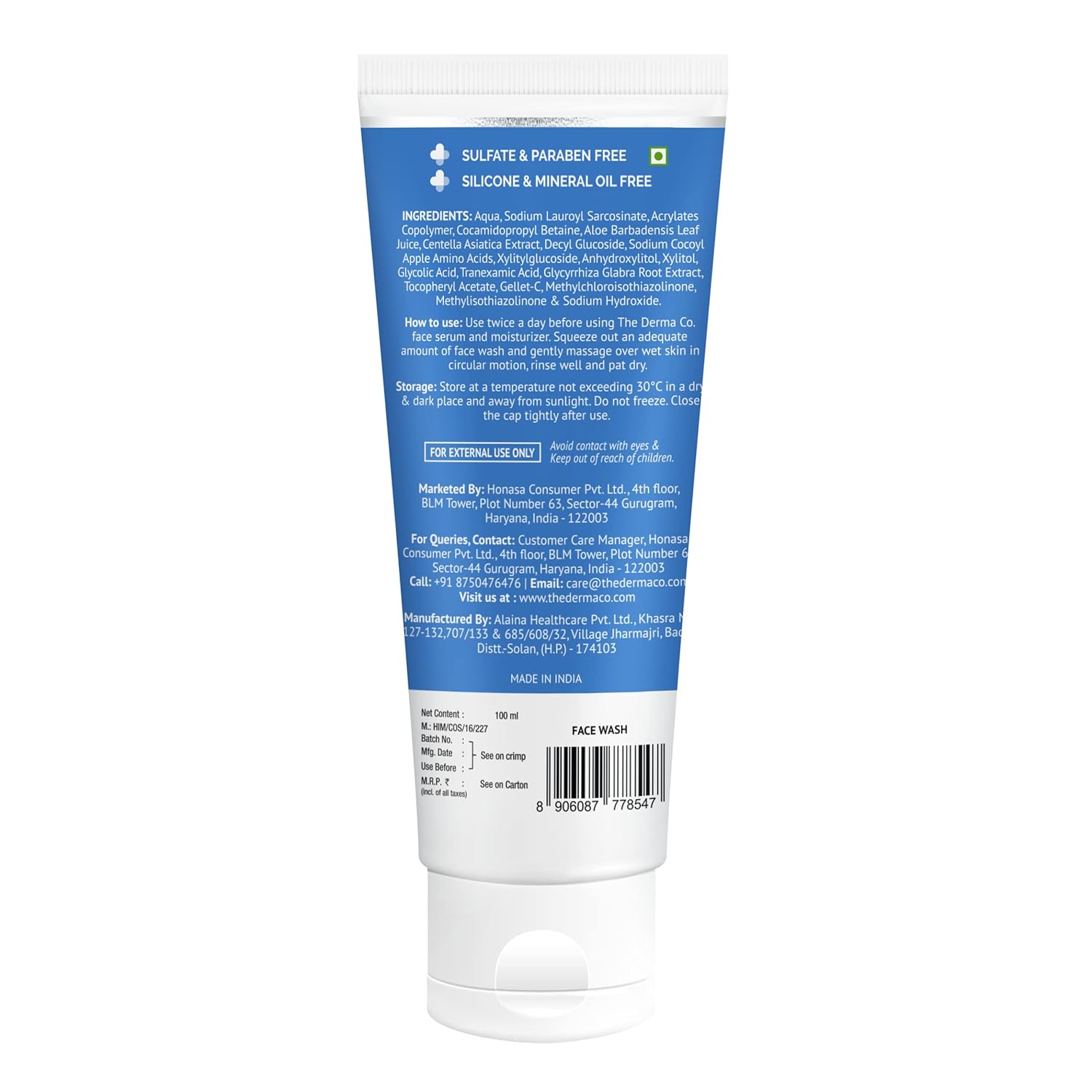 Picture of The Derma Co 2% Cica-Glow Daily Face Wash with Tranexamic Acid & Licorice Extract for Glowing Skin - 100ml