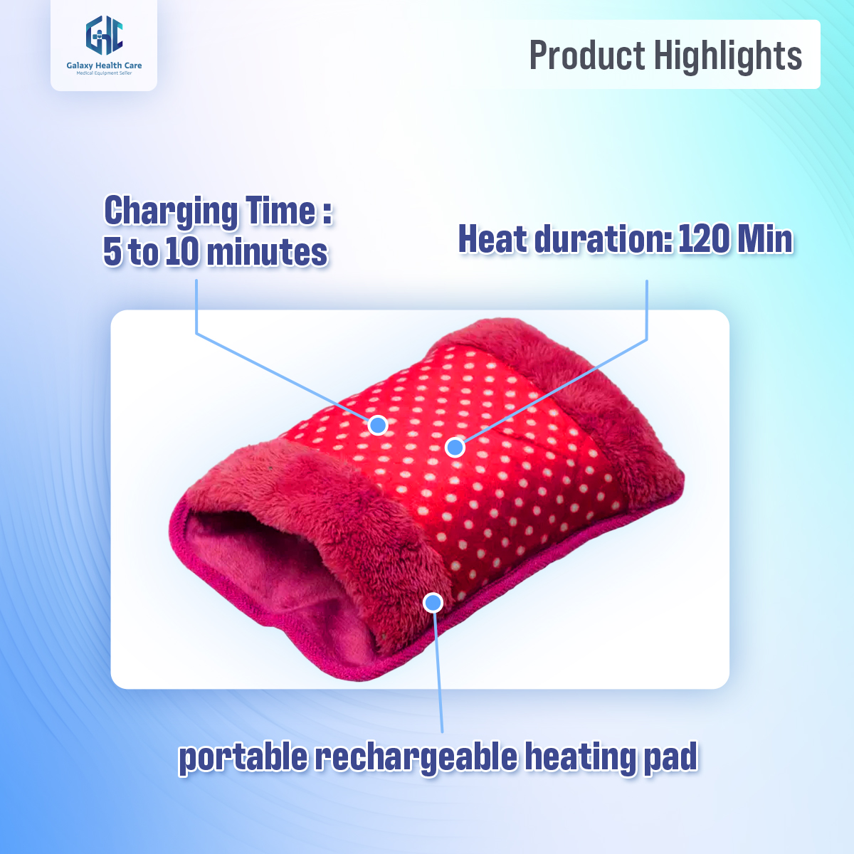 Picture of Electric Velvet Heating Pad/Hot Water/Heat Pouch Bag With Gel For Pain Relief Multicolour - Hot Water Bag - hot water bag