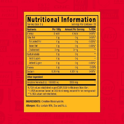 Picture of GNC Pro Performance Pure Micronized Creatine Monohydrate | 100 gm | 33 Serving | Instantized | Fuels Muscles | Increase Muscle Mass | Rapid Absorption | Lab Tested | Unflavoured | Boosts Athletic Performance | Imported