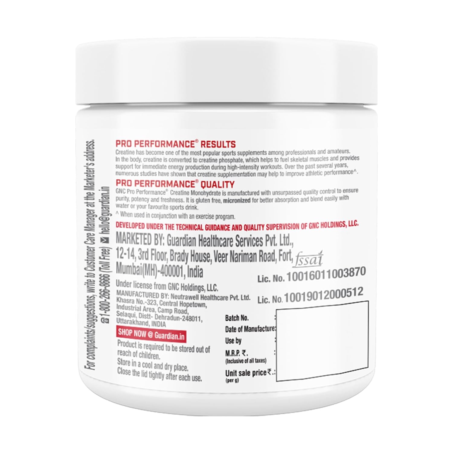 Picture of GNC Pro Performance Pure Micronized Creatine Monohydrate | 100 gm | 33 Serving | Instantized | Fuels Muscles | Increase Muscle Mass | Rapid Absorption | Lab Tested | Unflavoured | Boosts Athletic Performance | Imported