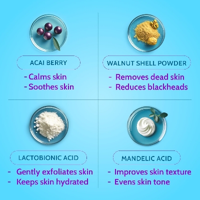 Picture of Chemist At Play Gentle Exfoliating Face Scrub with Mandelic Acid & Walnuts | Removes Dead Skin & Blackheads | Detans |Gives Instant Glow| Face Scrub for Women & Men | 100ml