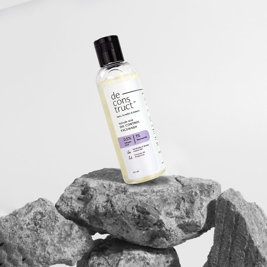 Picture of Deconstruct Salicylic Acid Oil Control Face Wash | 0.5% Salicylic Acid + 1% Niacinamide | For Oily, Acne & Pimple Prone Skin | Acne Reducing Face Wash | Oil Control | 100ml