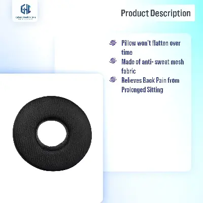 Picture of Donut Orthopedic High Density Seat Cushion Relieves Piles, Lower Back Pain, Coccyx, Sciatica used in Office Chairs, Car Seat