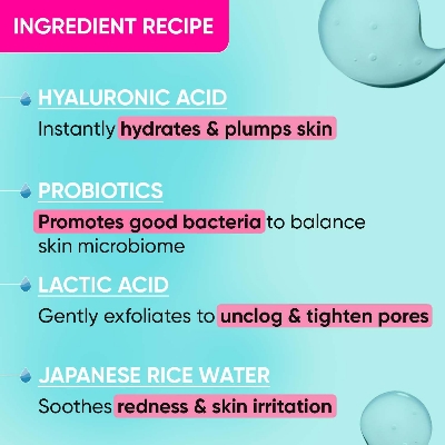 Picture of Dot & Key Rice Water Hydrating Toner With Hyaluronic |Rice Water Toner For Dry Skin, Sensitive Skin & Oily Skin |Alcohol-Free |Quick Absorbing & Non Sticky, For Hydrated Skin |Exfoliates Pores |150ml