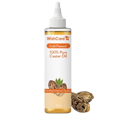 Picture of WishCare® Premium Cold Pressed Castor Oil - Pure & Virgin Grade - For Healthy Hair and Skin - 200 Ml