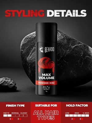 Picture of Beardo Max Volume Powder Wax, 10 gm | Powder Hair Wax Men | Hair Styling Wax for Matte Finish | Strong Hold & Restylable Hair Powder For Men | Hair Volumizing Powder Wax Superlight & Instant Volume