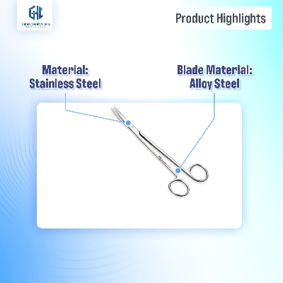 Picture of Metzenbaum Tonsil Stainless Steel Surgical Scissors Curved (6 Inches)