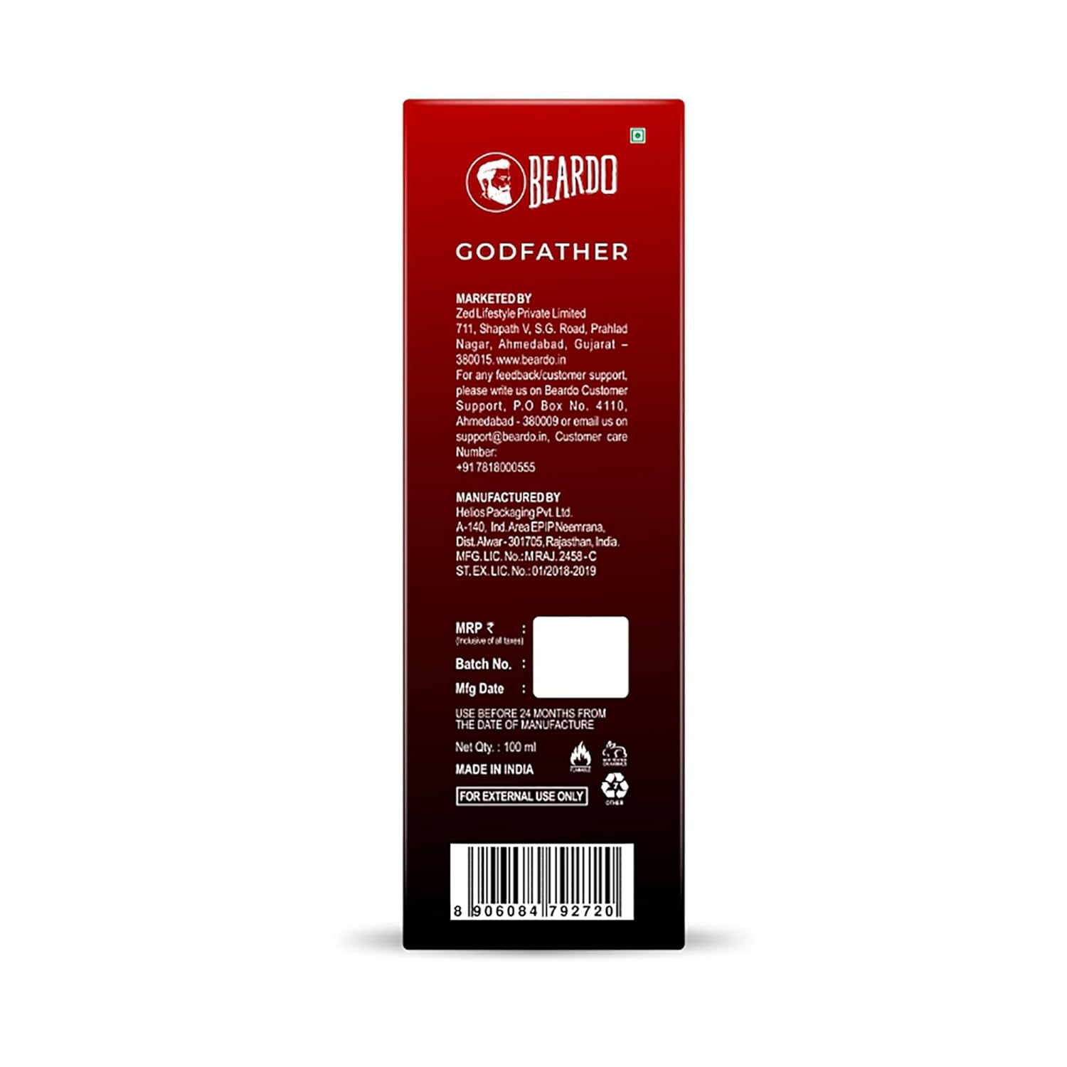 Picture of Beardo Godfather Perfume for Men, 100ml | Aromatic, Spicy Perfume for Men Long Lasting Perfume for Date night fragrance | Body Spray for Men | Gift For Brother | Gift For Friends