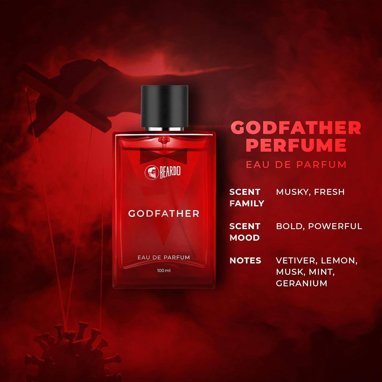 Picture of Beardo Godfather Perfume for Men, 100ml | Aromatic, Spicy Perfume for Men Long Lasting Perfume for Date night fragrance | Body Spray for Men | Gift For Brother | Gift For Friends