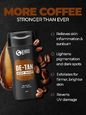 Picture of Beardo De-Tan Body Wash for Men, 200ml | Tan Removal and Caffeine Body Wash | Detan With Coffee & Aloe Extracts | For Body & Face | Refreshing Fragrance