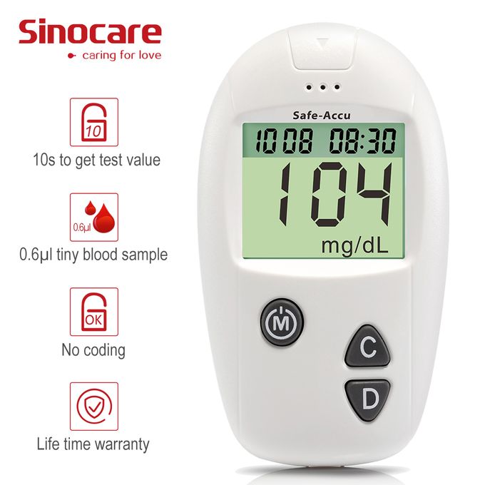 Picture of Sinocare Accu Blood Glucose Meter & Test Strips & Lancets Glucometer Kit Diabetic Blood Sugar Meter Diabetes Tester