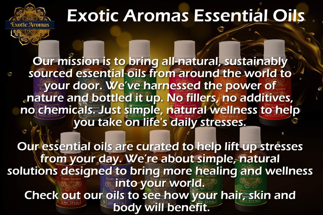 Picture of Exotic Aromas Essential Oil - Lavender/ Lemongrass/ Jasmine /Orange (Mandarin), Rose oil (Pack of 5)