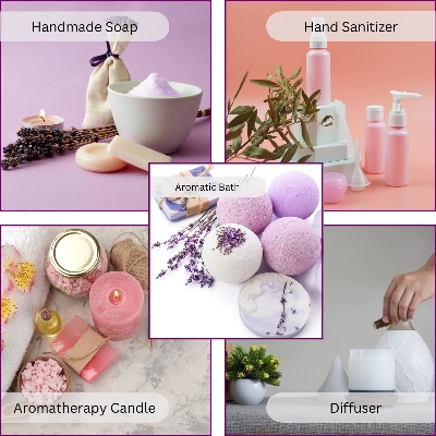 Picture of Exotic Aromas Essential Oil - Lavender/ Lemongrass/ Jasmine /Orange (Mandarin), Rose oil (Pack of 5)