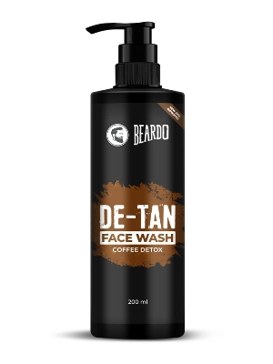 Picture of BEARDO DeTan Face Wash for Men, 200ml | Coffee Facewash, Aloe Vera, Vitamin E | Helps to Reduce Tan | Exfoliates & Hydrates for Smooth & Oil Free Skin Visit the BEARDO Store