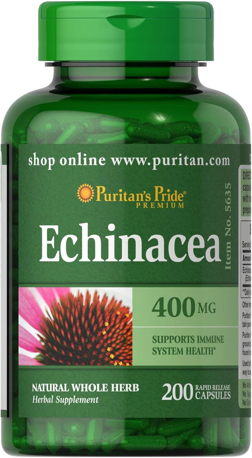 Picture of Puritan's Pride Echinacea 400 mg for Health to Support Immune System, 200 Count