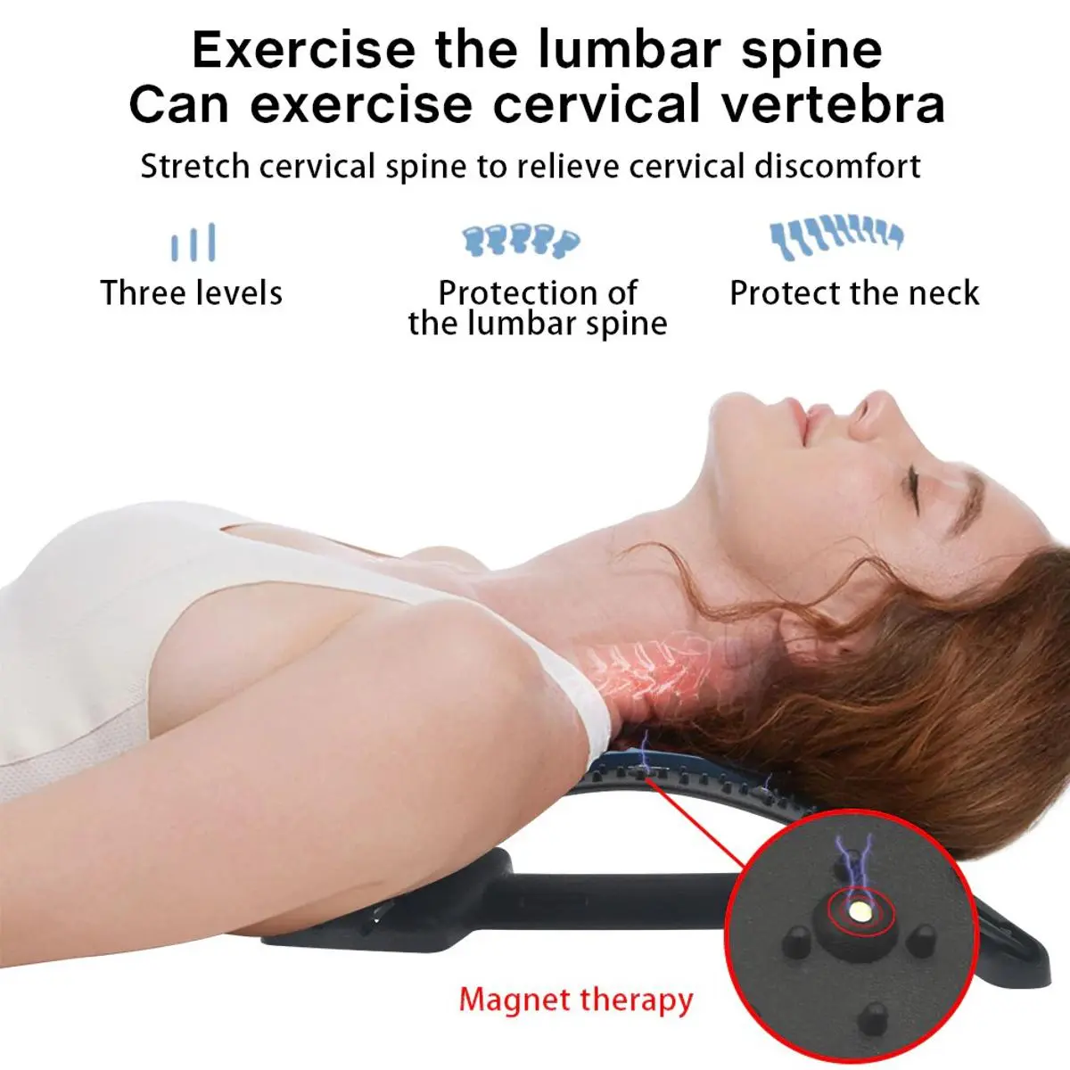 Picture of Magnetic Therapy Back Massager Stretcher Neck Stretch Tools Massage Cervical Pillow Lumbar Spine Support Corrector pain Relief