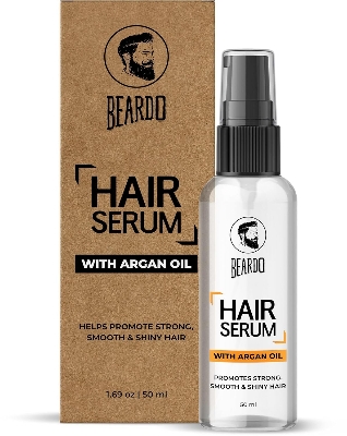 Picture of Beardo Hair Serum, 50 ml | Serum for men | Serum for hair smoothing | Argan Oil & Almond Oil | Adds Shine | Daily use| For All Hair Types | Frizz free hair