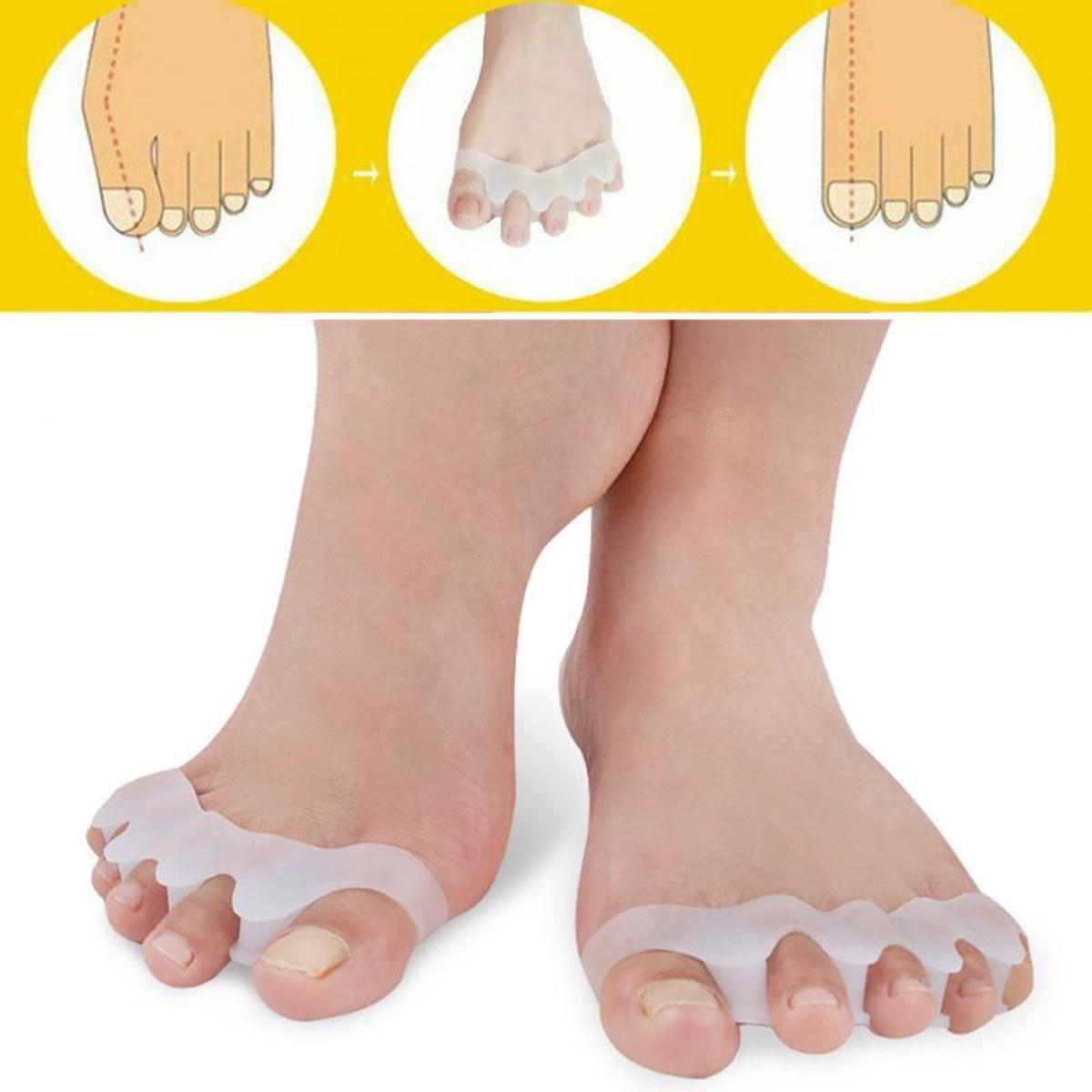 Picture of Silicone Gel Toe Separators, Toe Spacers Bunion, Hammer Toe Corrector Pain Relief Toe Straightener Achilles Stretcher