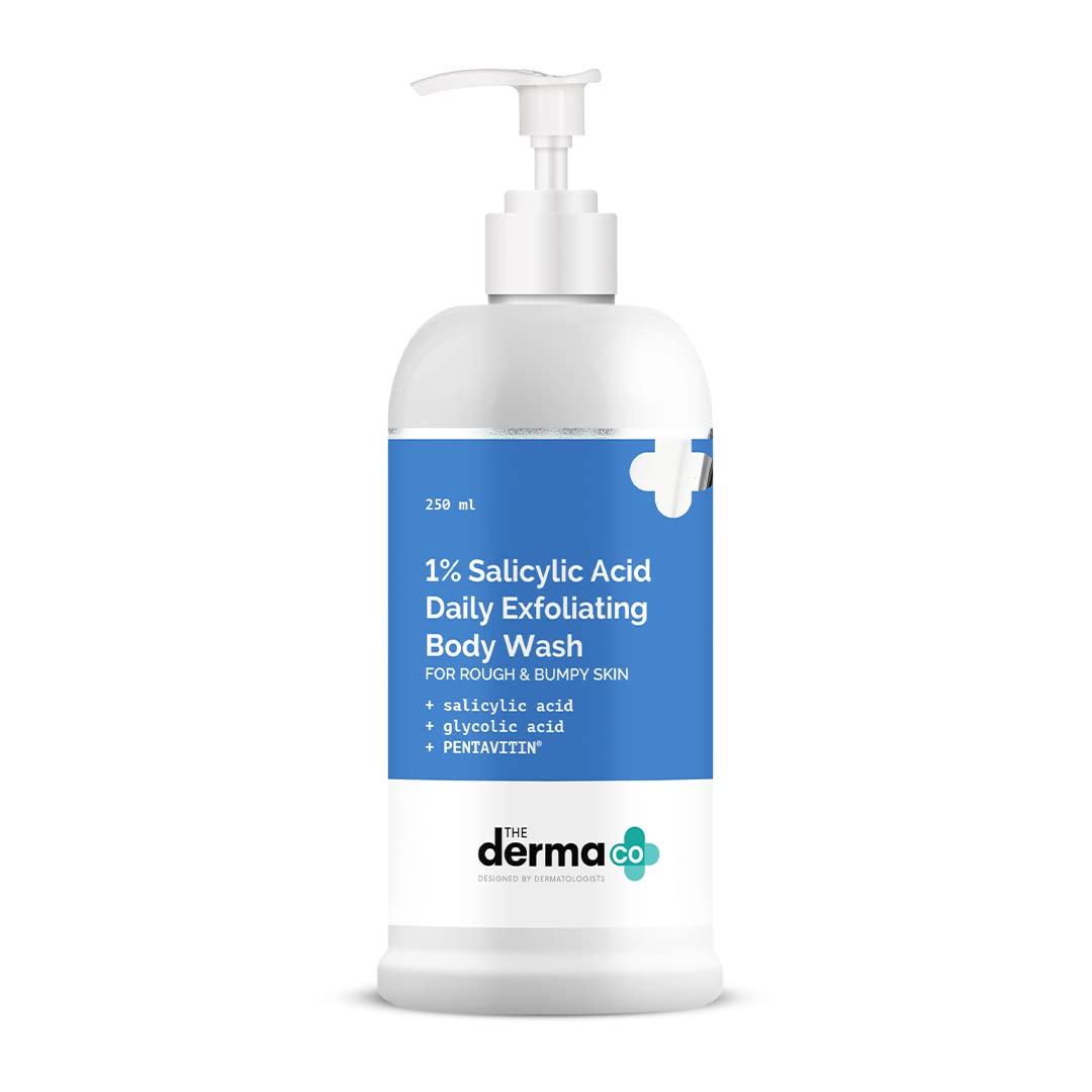 Picture of The Derma Co 1% Salicylic Acid Daily Exfoliating Body Wash with Salicylic Acid, Glycolic Acid & PENTAVITIN® - 250ml | | Helps to Prevent Body Acne & Cleanse Skin