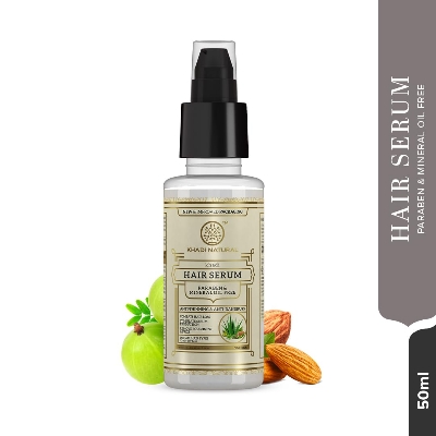 Picture of Khadi Natural Hair Serum For Soft, Shiny & Frizz-Free Hair, Anti-Thinning & Anti-Dandruff Serum, Hair Serum For Dull Hair, Paraben & Mineral Oil Free For All Hair Types, 50 Ml