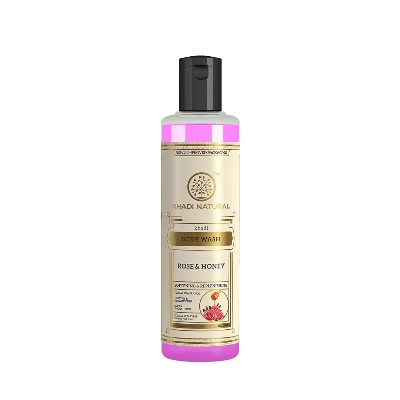 Picture of Khadi Natural Rose & Honey Body Wash | Body Wash for Deep Cleansing | Body Wash with Soothing Fragrance | Suitable for All Hair Types 210ml