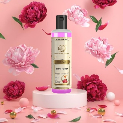 Picture of Khadi Natural Rose & Honey Body Wash | Body Wash for Deep Cleansing | Body Wash with Soothing Fragrance | Suitable for All Hair Types 210ml