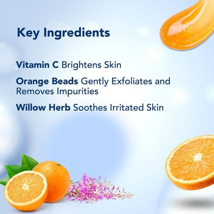 Picture of The Moms Co Natural Simple Vitamin C Face Wash for Women & Men | Clean & Glowing Skin I Oil Free Look I Orange Beads & Chemical Free I 80 ml