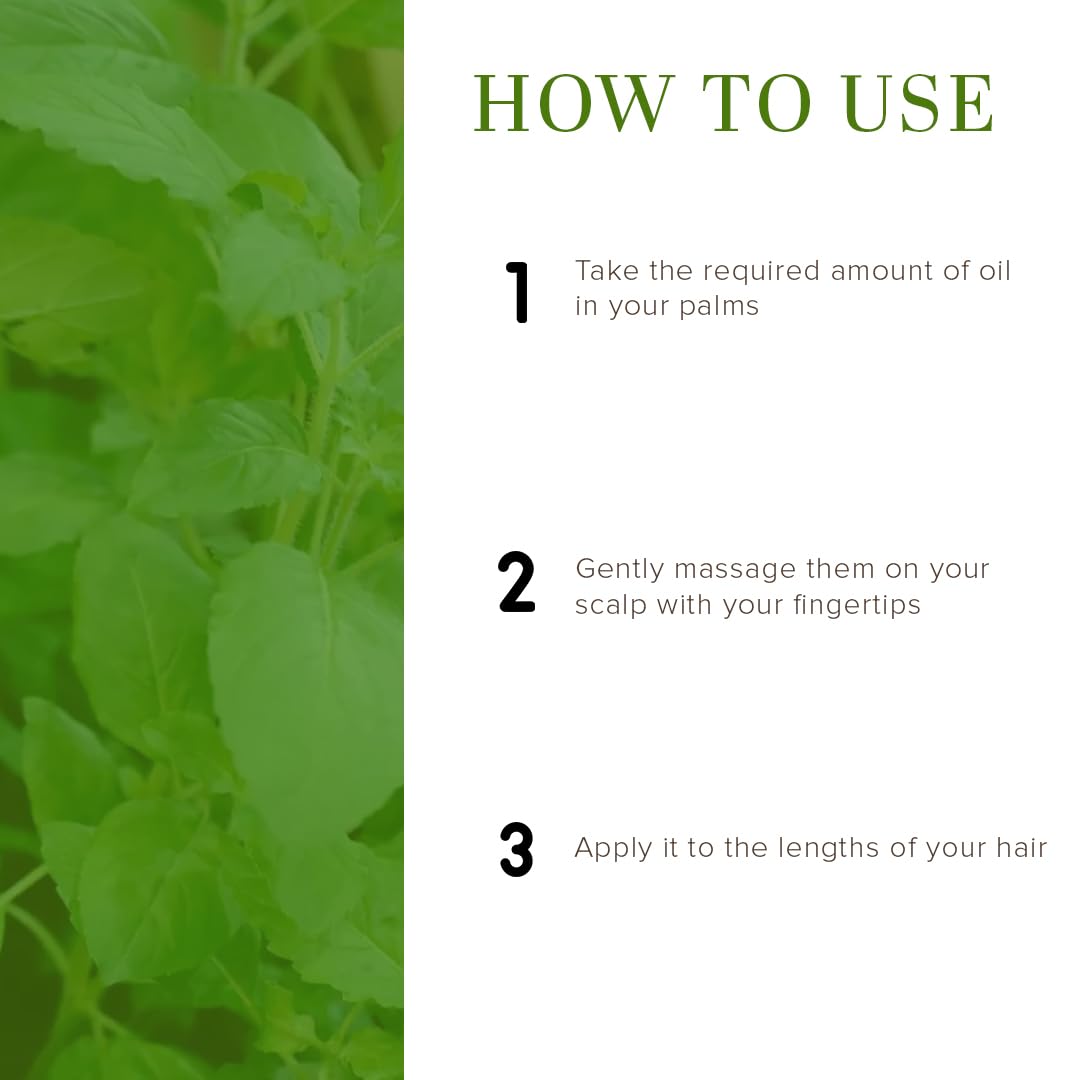 Picture of Khadi Natural Tulsi Herbal Hair Oil|Hair Oil For Hair Fall |Non-Sticky Hair Oil For Dry Scalp | Paraben & Mineral Oil Free | Suitable For All Hair Types| 210 ml