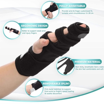 Picture of Adjustable Finger Support Brace for Men Women, Finger Support Brace for Broken Joints, Sprains, Tendonitis, Pain Relief, Hand Protector