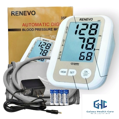Picture of RENEVO Fully Automatic Portable Digital Blood Pressure BP Monitoring Machine with Smart MDD Technology for Most Accurate Measurement -Arm Size - 22-32cm