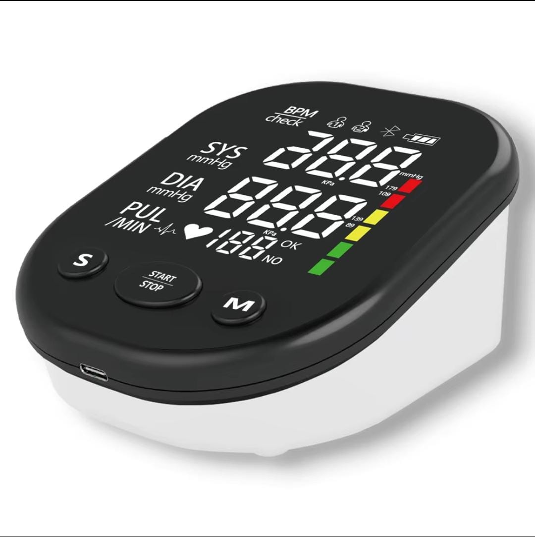 Picture of Rechargeable Arm Medical Blood Pressure Monitor, Long Time Use, Digital LCD Large Screen Sphygmomanometer English Voice