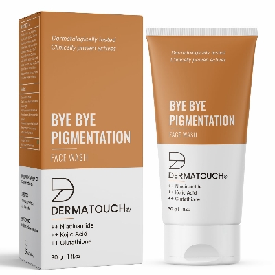Picture of DERMATOUCH Bye Bye Pigmentation Face Wash || Anti Pigmentation Face Wash for Women/Men with Niacinamide, Kojic Acid, & Glutathione -30G