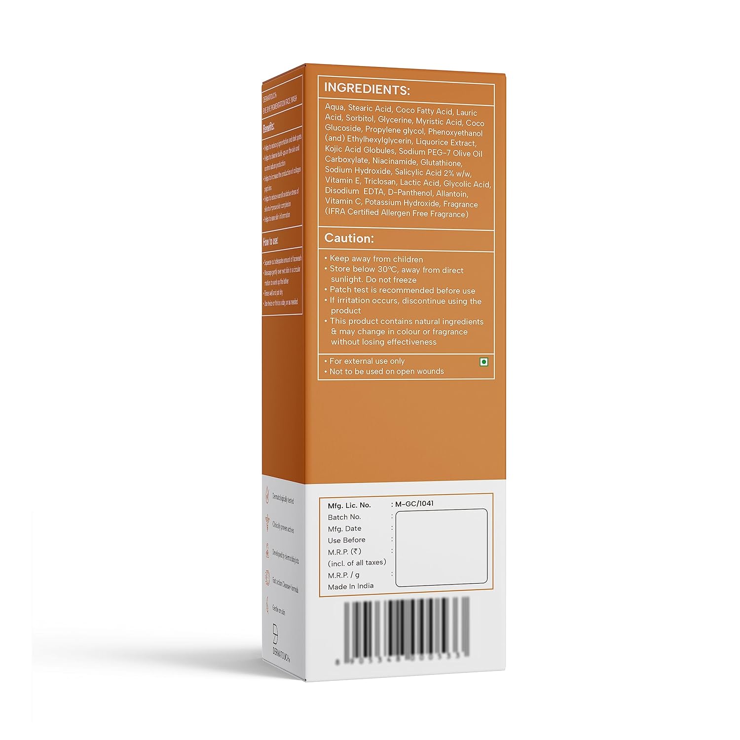 Picture of DERMATOUCH Bye Bye Pigmentation Face Wash || Anti Pigmentation Face Wash for Women/Men with Niacinamide, Kojic Acid, & Glutathione -30G