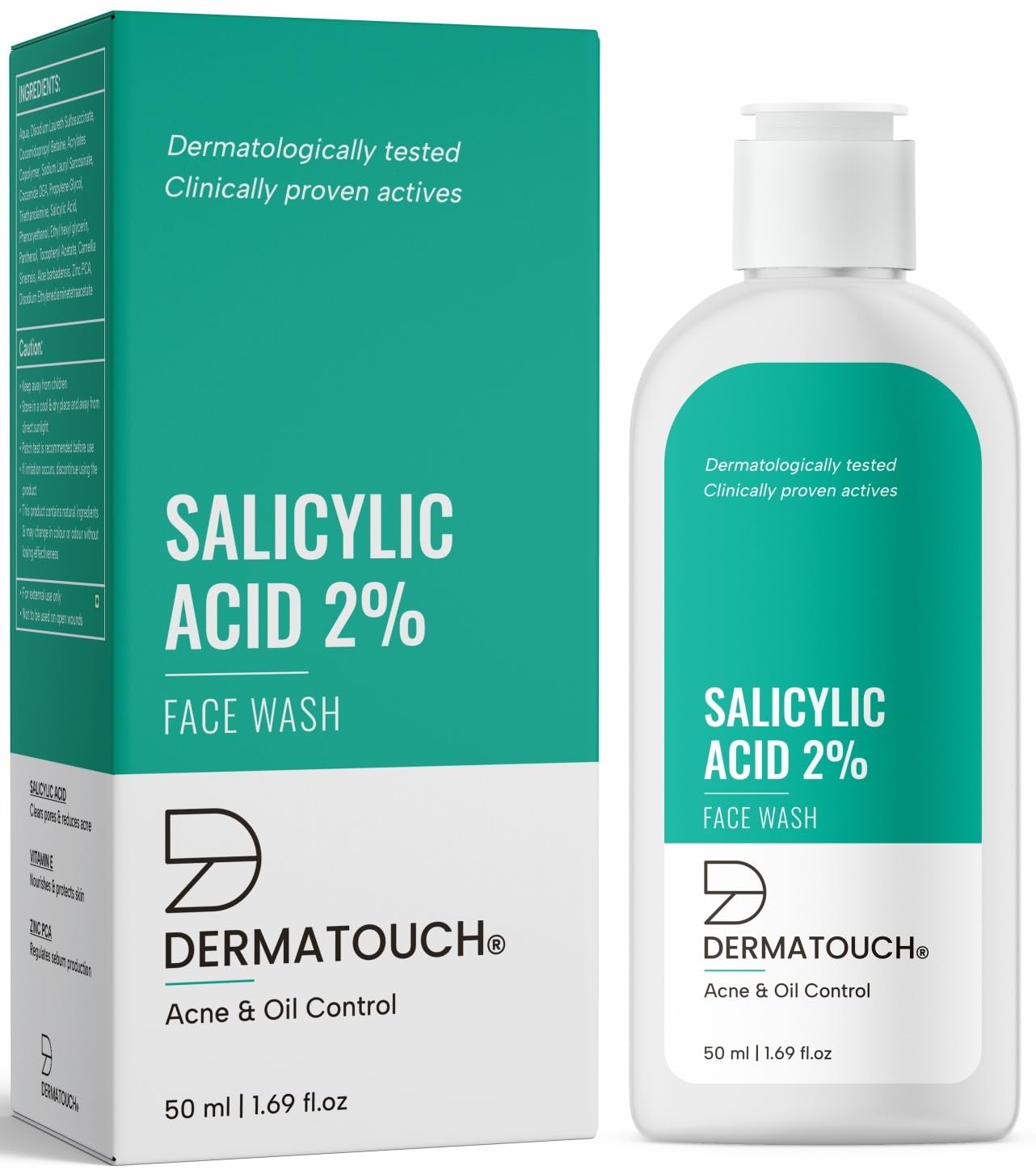 Picture of DERMATOUCH Salicylic Acid 2% Face Wash | For Acne & Oil Control | Suitable to All Skin Types | For both Men & Women | 50ML