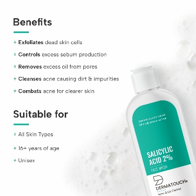 Picture of DERMATOUCH Salicylic Acid 2% Face Wash | For Acne & Oil Control | Suitable to All Skin Types | For both Men & Women | 50ML
