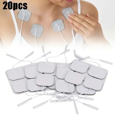 Picture of 20 Pcs 2.0 MM TENS Machine Replacement Electrode Pads Self Adhesive 4CMX4CM Reusable