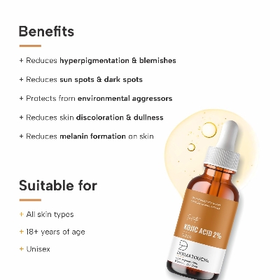 Picture of DERMATOUCH Kojic Acid Serum 2%| Best For Hyperpigmentation & Uneven Skin Tone | For Both Men & Women -30 ml