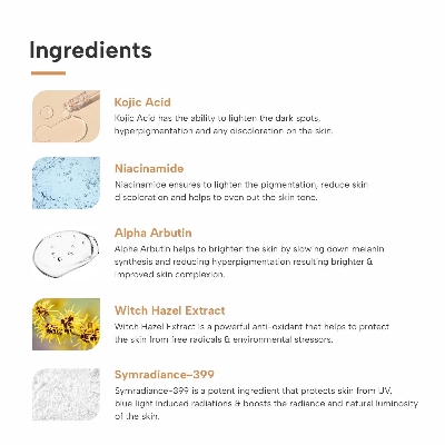 Picture of DERMATOUCH Kojic Acid Serum 2%| Best For Hyperpigmentation & Uneven Skin Tone | For Both Men & Women -30 ml