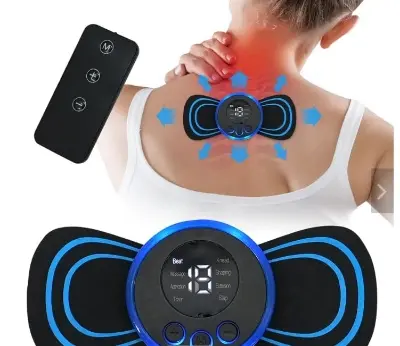 Picture of Whole Body Massager 8 Modes Portable Mini Massager Cervical Massage Soothing Pain, Body Massager Patch for Whole Body Neck Back Waist Arms Legs Aches (With Remote control)