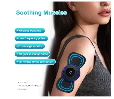 Picture of Whole Body Massager 8 Modes Portable Mini Massager Cervical Massage Soothing Pain, Body Massager Patch for Whole Body Neck Back Waist Arms Legs Aches (With Remote control)