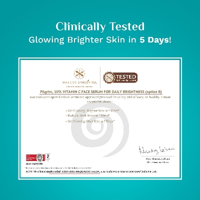 Picture of Pilgrim 10% Vitamin C Face Serum For Daily Brightness 30 ml | Face serum for glowing skin | Reduces Dark Spots & Evens Skin Tone | Fragrance Free | For Men and Women | All Skin Types | Visit the Pilgrim Store