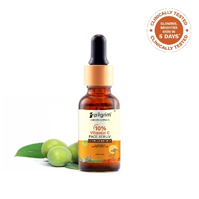 Picture of Pilgrim 10% Vitamin C Face Serum For Daily Brightness 30 ml | Face serum for glowing skin | Reduces Dark Spots & Evens Skin Tone | Fragrance Free | For Men and Women | All Skin Types | Visit the Pilgrim Store