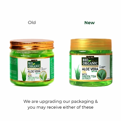 Picture of INDUS VALLEY Bio Organic Pure Multipurpose Aloe Vera Gel With Green Tea Extract For Face, Body & Hair,For Glowing & Soothing Skin, Anti-Ageing & Acne, Suitable to All Skin Type - 175ml